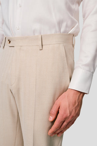 PRESTIGE sand three-piece jakkesæt med sildeben