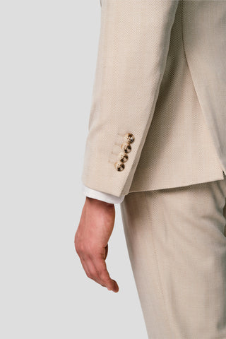 PRESTIGE sand three-piece jakkesæt med sildeben