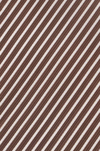 Beige og brunt stribet slips PVD