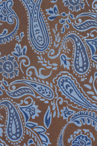 Slips & lommekluds pakke(Brun & blå paisley) suitclub.dk