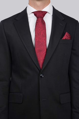 Slips & lommekluds pakke (Rød paisley) suitclub.dk