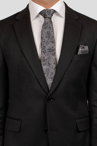 Slips & lommekluds pakke (Sort & hvid paisley) suitclub.dk