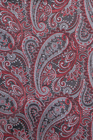 Slips & lommekluds pakke (Sort & rød paisley) suitclub.dk