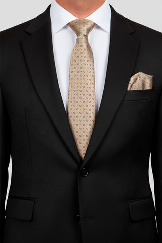 Slips & lommekluds pakke (Beige dråbemønster) suitclub.dk