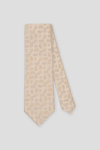 Beige dråbemønstret silkeslips PVD