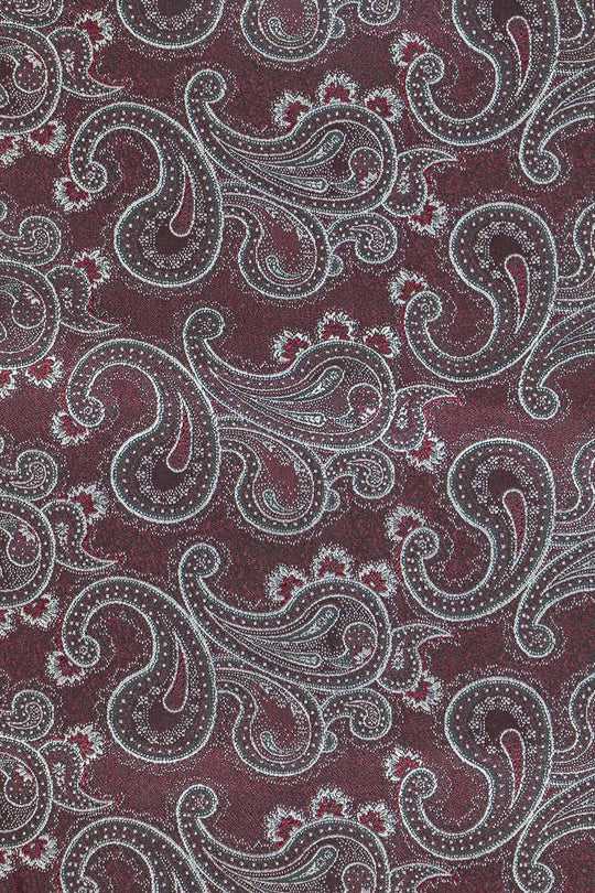 Slips & lommekluds pakke (bordeaux paisley i silke)