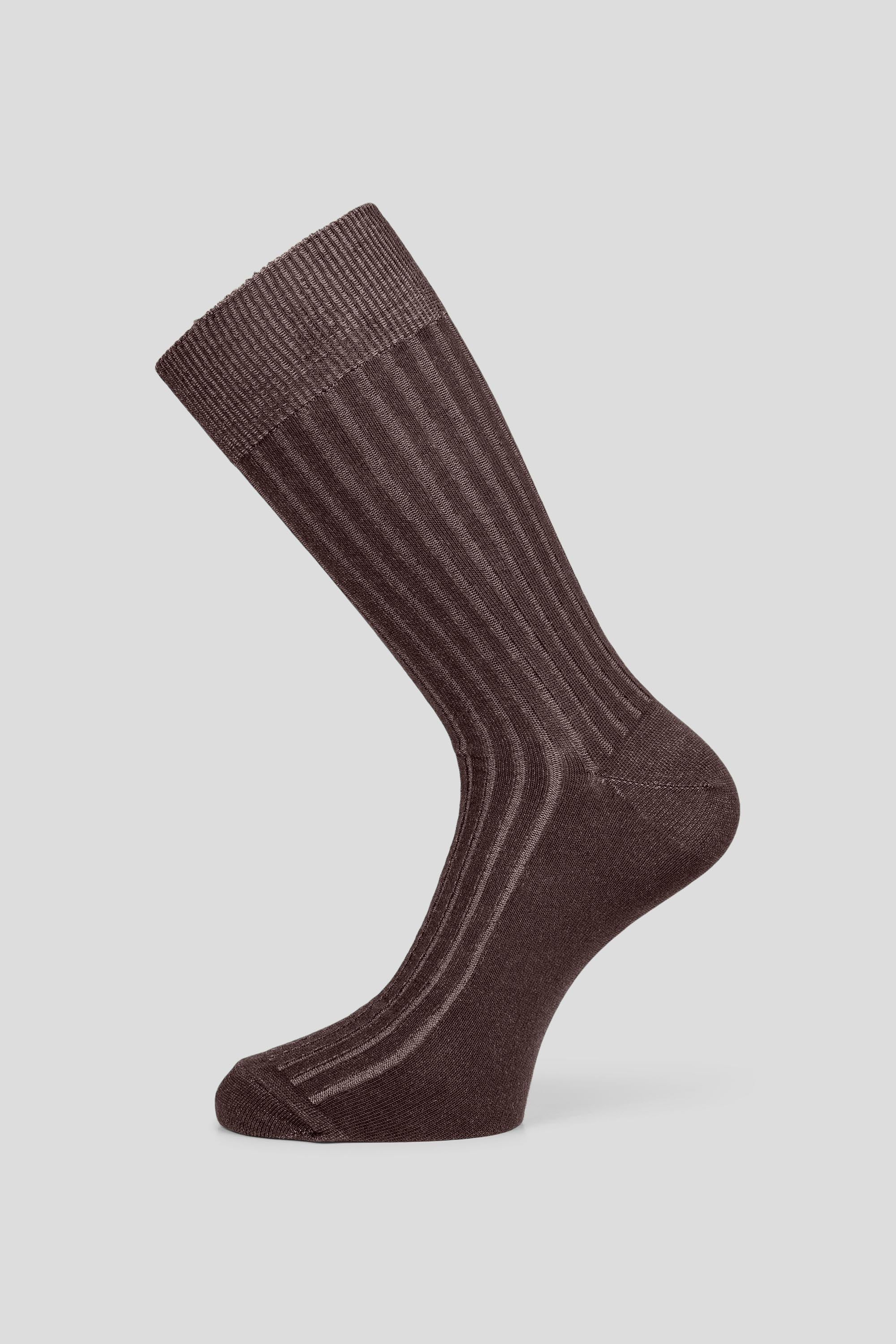 Brun ribbed strømper Lindner