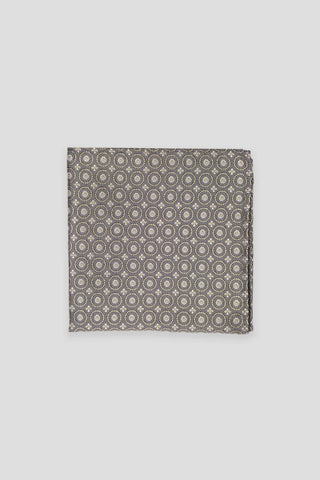 Brunt geometrisk silkelommeklud PVD