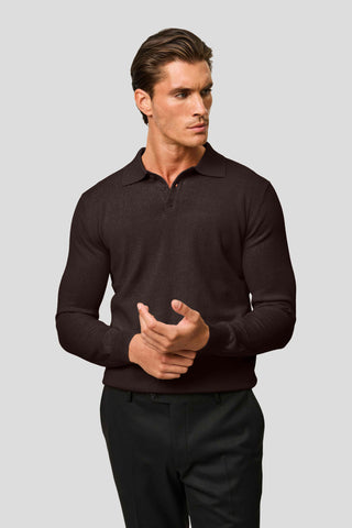 Brun langærmet polo HVIID