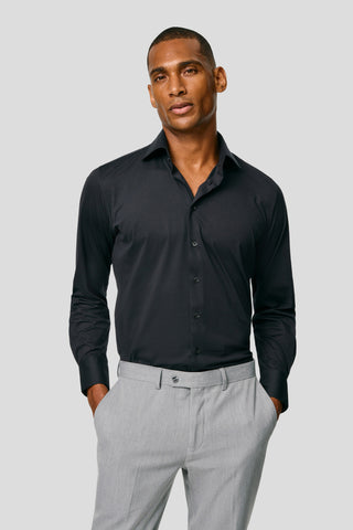 Signatur performance skjorte sort slim Shirtmakers