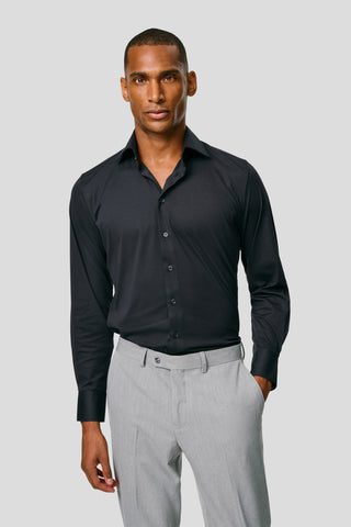 Signatur performance skjorte sort slim Shirtmakers