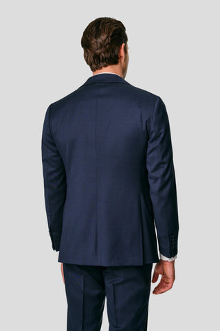 EXCLUSIVE navy three-piece jakkesæt med tern
