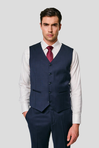 EXCLUSIVE navy vest med tern