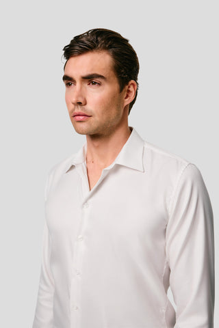 Exclusive twill skjorte hvid slim Shirtmakers