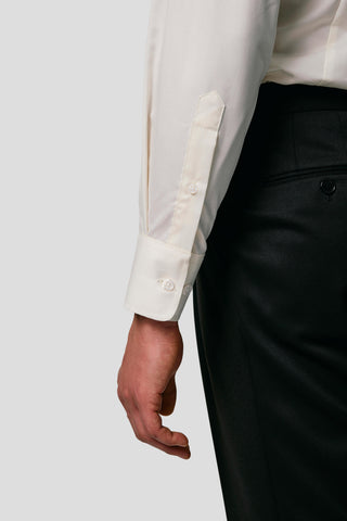 Exclusive twill skjorte off-white slim Shirtmakers