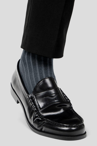 Grå ribbed strømper Lindner