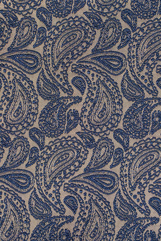 Slips & lommekluds pakke (Guld & blå paisley i silke) suitclub.dk