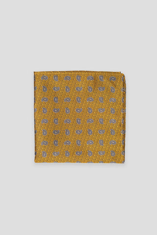 Gult dråbemønstret silkelommeklud PVD
