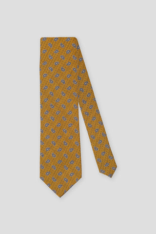 Gult dråbemønstret silkeslips PVD