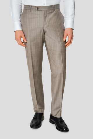 HERITAGE lysegråt dobbeltradet jakkesæt med nålestriber MBO