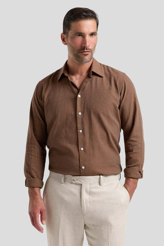 Brun hørskjorte Shirtmakers