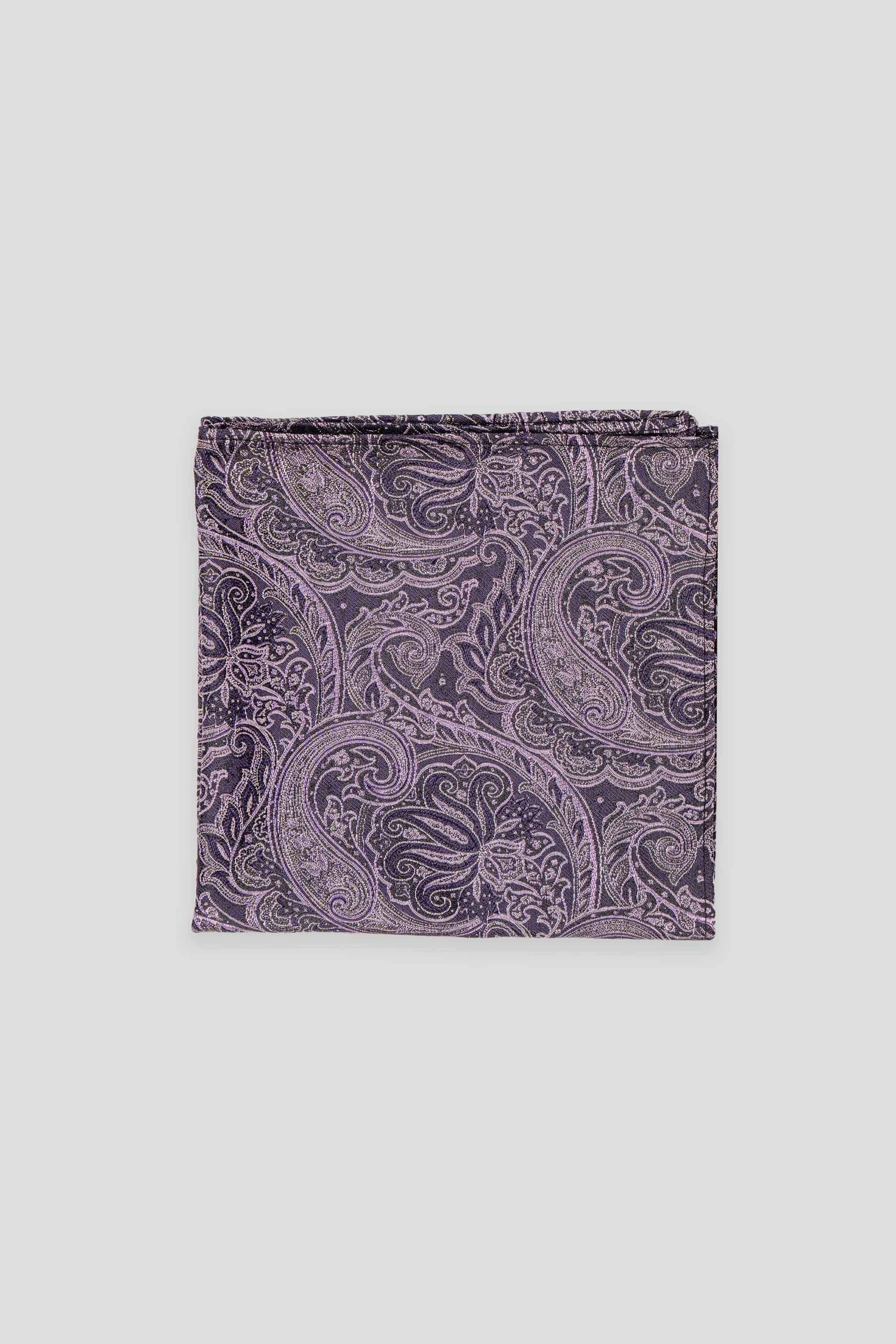Lavendel paisley silkelommeklud PVD