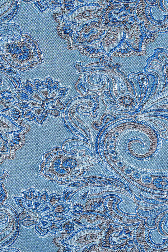 Slips & lommekluds pakke (lyseblå paisley i silke) suitclub.dk