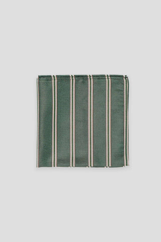 Mørkegrøn stribet silkelommeklud