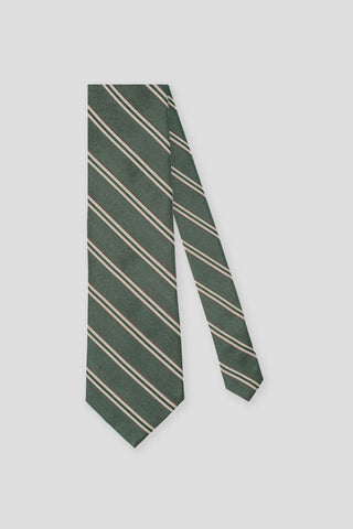 Mørkegrønt stribet silkeslips