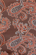 Orange prikket paisley silkeslips