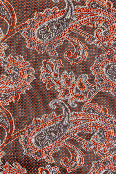 Slips & lommekluds pakke (Orange prikket paisley i silke)