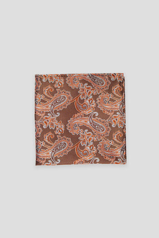 Orange prikket paisley silkelommeklud PVD