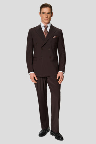 PREMIUM brunt dobbeltradet jakkesæt PREMIUM