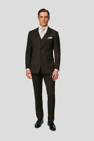 PRESTIGE brunt three-piece jakkesæt med striber PRESTIGE