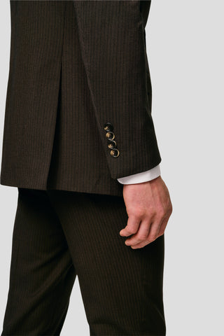 PRESTIGE brunt three-piece jakkesæt med striber PRESTIGE