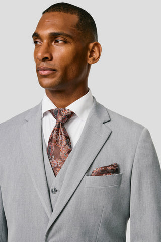 PRESTIGE lysegråt three-piece jakkesæt MBO