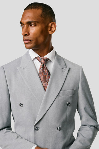 PRESTIGE lysegrå dobbeltradet blazer MBO
