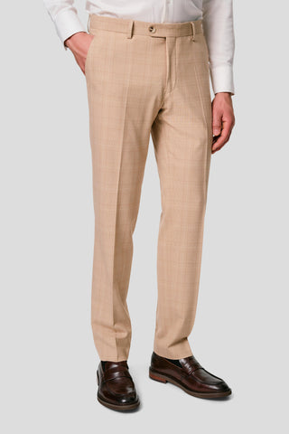 PRESTIGE sand three-piece jakkesæt med tern