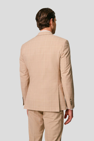 PRESTIGE sand three-piece jakkesæt med tern