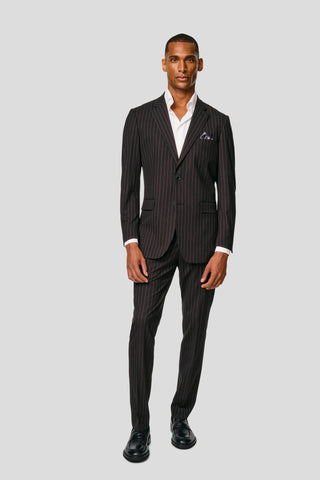PRESTIGE sort jakkesæt med nålestriber PRESTIGE