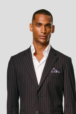 PRESTIGE sort jakkesæt med nålestriber PRESTIGE