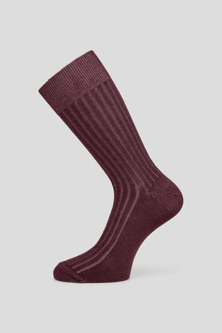 Bordeaux ribbed strømper Lindner