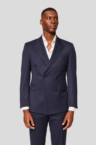 PRESTIGE navy dobbeltradet blazer