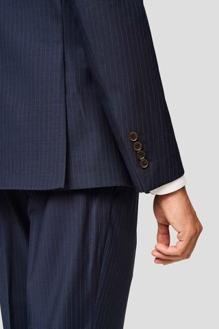 PREMIUM navy three-piece jakkesæt med nålestriber PREMIUM