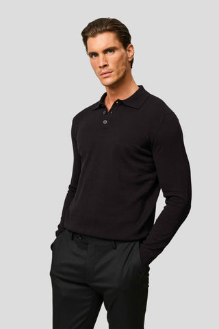 Sort langærmet polo HVIID