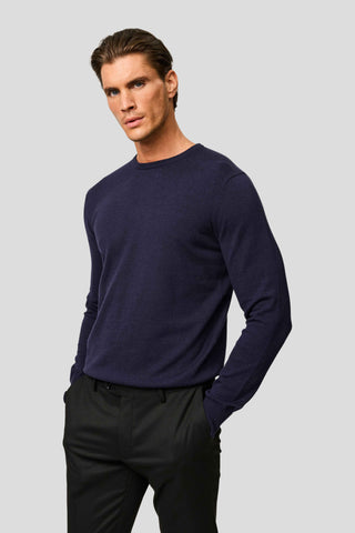 Navy o-neck striktrøje HVIID