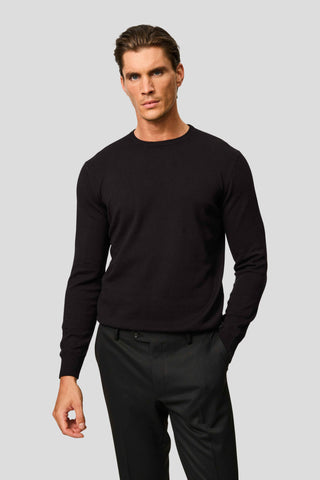 Sort o-neck striktrøje HVIID