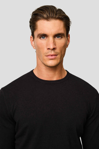 Sort o-neck striktrøje HVIID