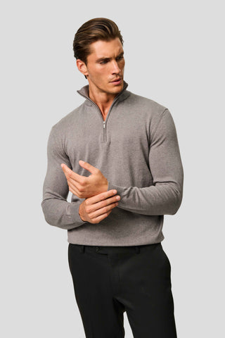 Grå half-zip striktrøje HVIID