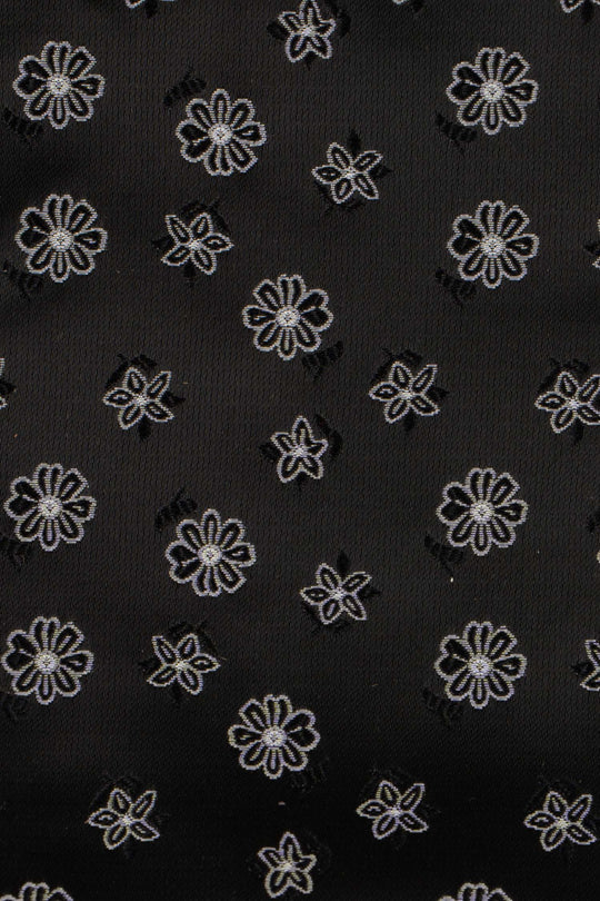 Slips & lommekluds pakke (Sort med hvide blomster) suitclub.dk